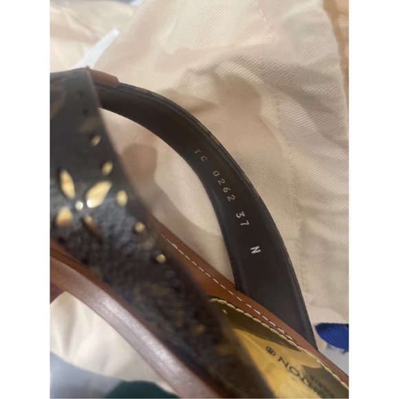 BRAND NEW LOUIS VUITTON sunny flat thong sandal Sz 37 6.5 US flip flops leather - Picture 3 of 8